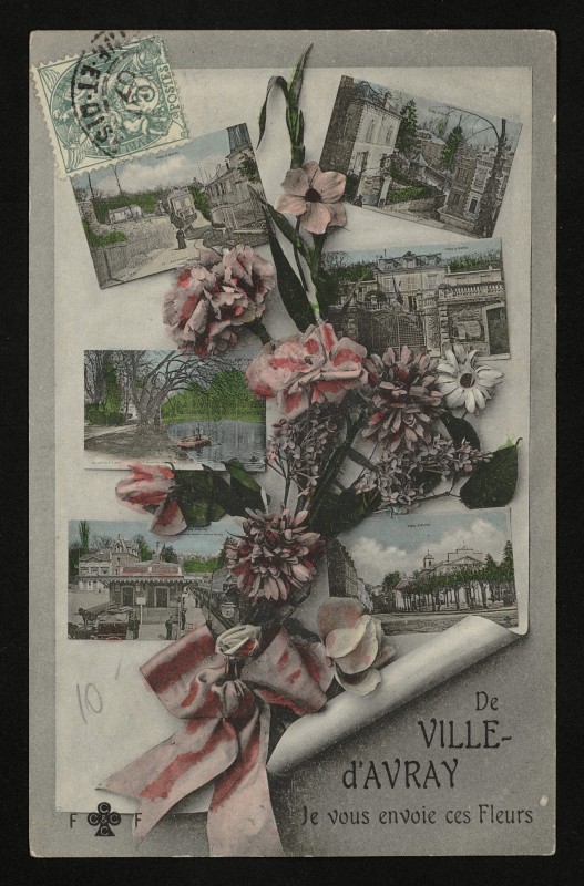 Carte postale ancienne De Ville-d'Avray je vous envoie ces fleurs à Ville-d'Avray