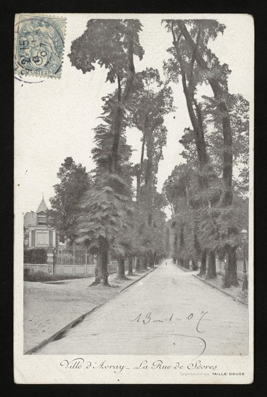 Carte postale ancienne La Rue de Sèvres à Ville-d'Avray