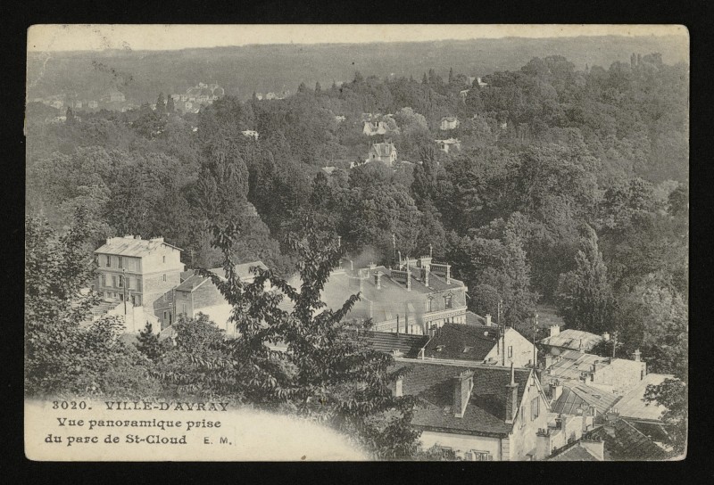 Carte postale ancienne Vue Panoramique prise du Parc de St-Cloud à Ville-d'Avray