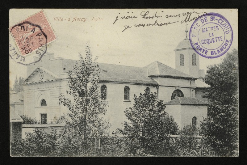 Carte postale ancienne Eglise à Ville-d'Avray