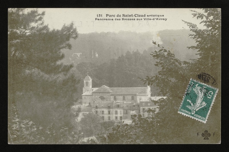 Carte postale ancienne Parc de Saint-Cloud artistique - Panorama des Brosses sur Ville-d'Avray à Saint-Cloud