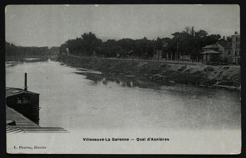 Carte postale ancienne Quai d'Asnières à Villeneuve-la-Garenne