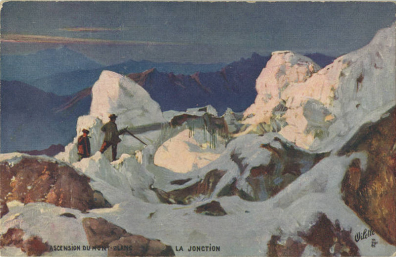 Carte postale ancienne Ascension Du Mont-Blanc, La Jonction. (106-19) (NBY 419833)