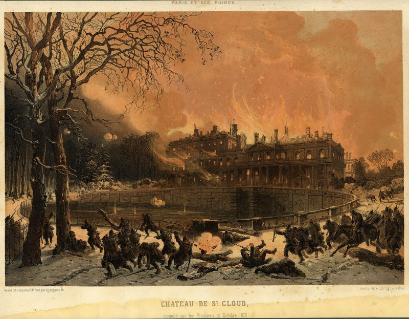 Carte postale ancienne Incendie du château de Saint-Cloud