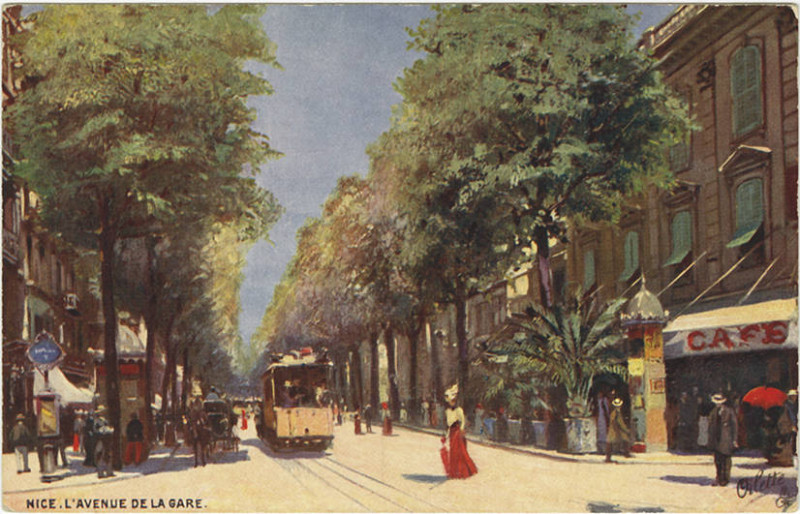 Carte postale ancienne Nice. L'Avenue De la Gare. 939P 64 (NBY 418603)