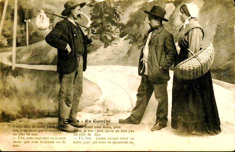 Carte postale ancienne Types de Corrèze