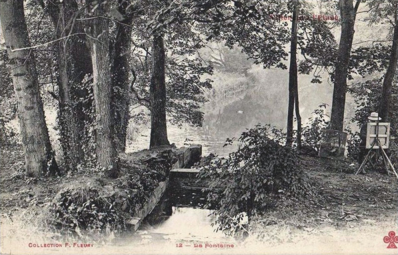 Carte postale ancienne Villeneuve l'Etang, La Fontaine, Collection F. Fleury, possibly Henri Biva