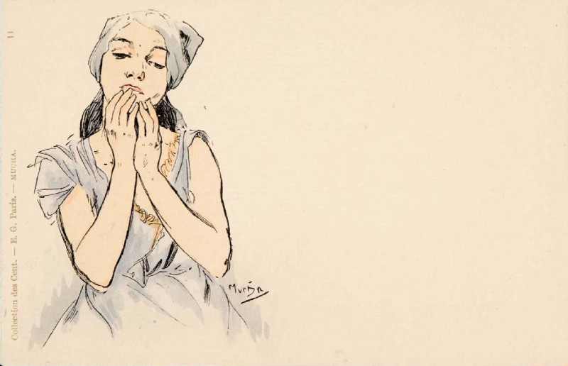 Carte postale ancienne Collection des Cent N° 11b (Mucha)