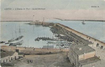 Carte postale ancienne 34-Sète-port de Cette-Société nautique-vers 1905