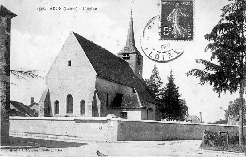 Carte postale ancienne Cp Adon église à Adon