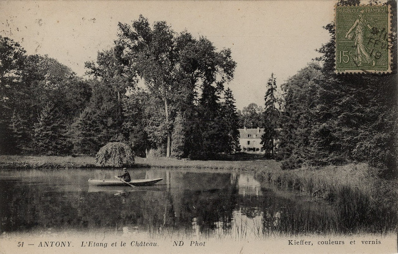 Carte postale ancienne L'étang et le château, Antony à Antony