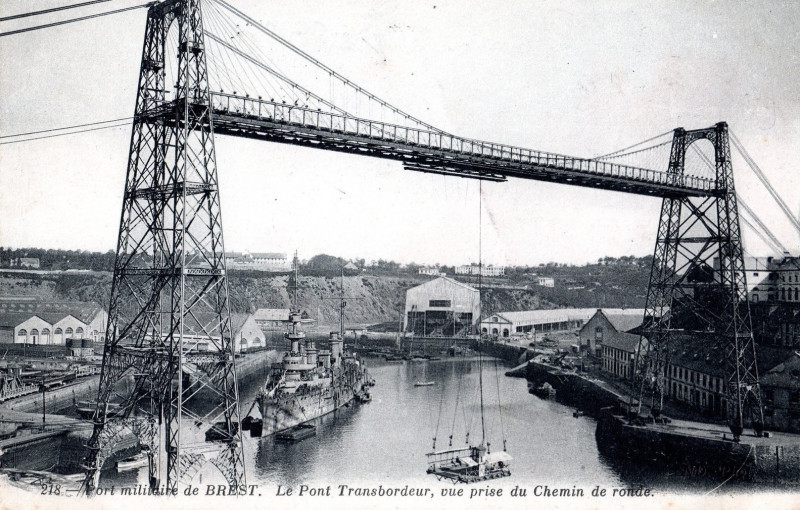 Carte postale ancienne Pont transbordeur Brest à Brest