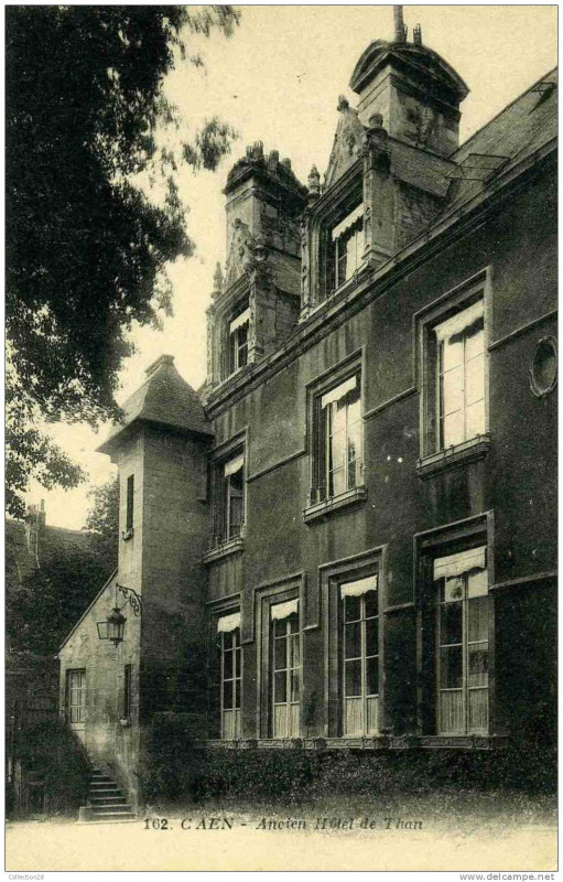 Carte postale ancienne Caen hoteldethan facadearriere cpa à Caen