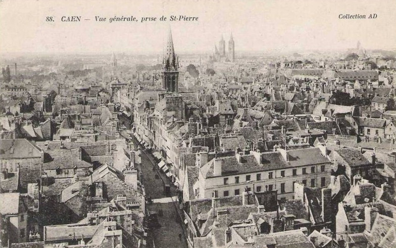 Carte postale ancienne Caen vue saintpierre cpa à Caen