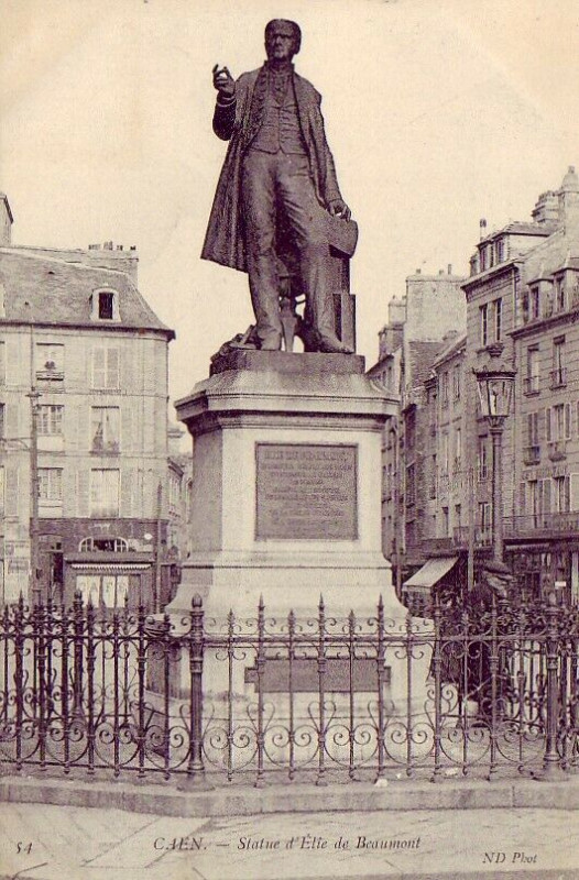 Carte postale ancienne Statue Elie de Beaumont à Caen