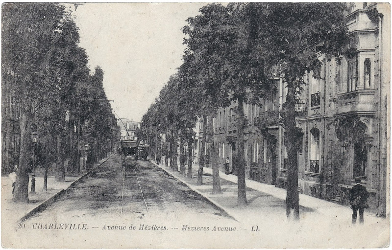 Carte postale ancienne 20 CHARLEVILLE. — Avenue de Mézières. — Mezieres Avenue — Ll à Charleville-Mézières