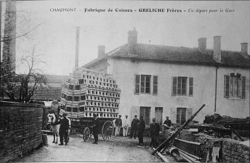 Carte postale ancienne Greliche fabrique caisses Chaumont 49462 à Chaumont