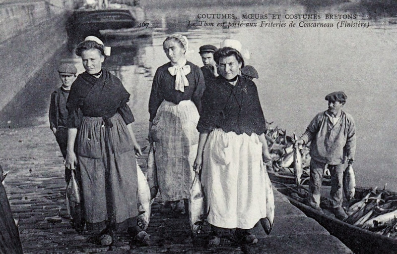 Carte postale ancienne Thon friteries Concarneau à Concarneau