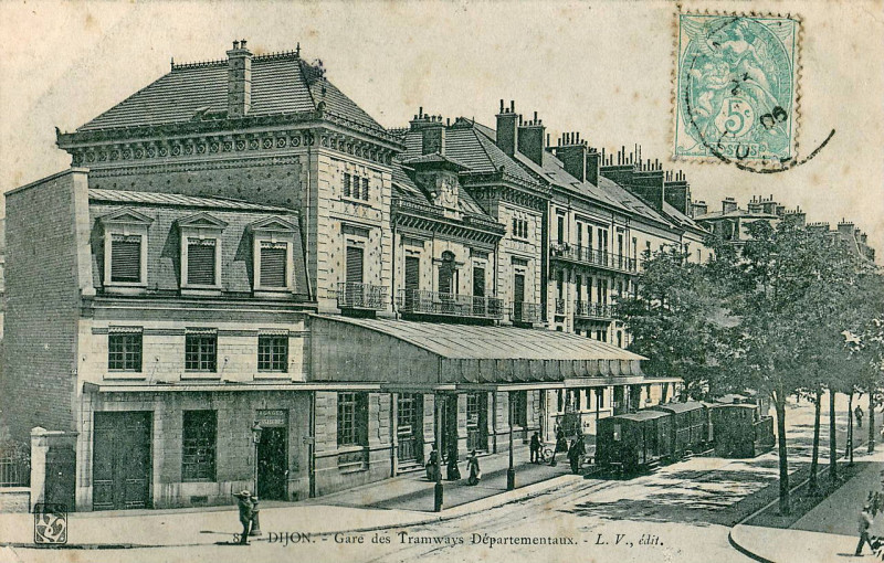 Carte postale ancienne Lv 81 - Dijon - Gare des Tramways Départementaux à Dijon