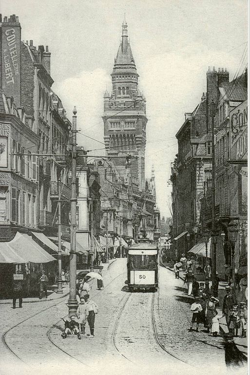 Carte postale ancienne Primset 2 - Dunkerque - La rue de l'Eglise à Dunkerque