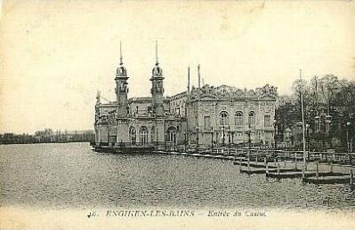Carte postale ancienne 95-Enghien-les-Bains-Entrée du Casino-vers 1900 à Enghien-les-Bains