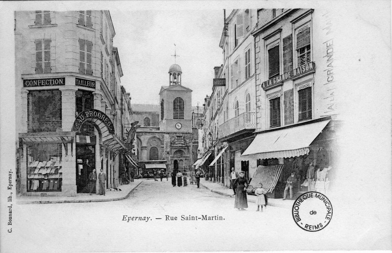 Carte postale ancienne Cp portail église st martin à Épernay