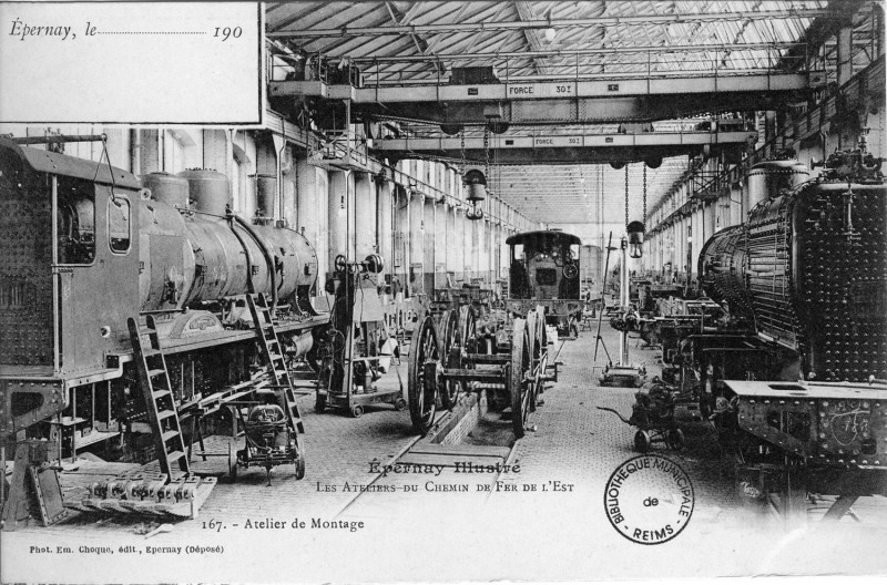 Carte postale ancienne Les ateliers Sncf épernay 1008883 à Épernay