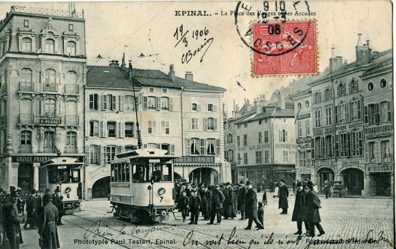 Carte postale ancienne Tramway epinal à Épinal