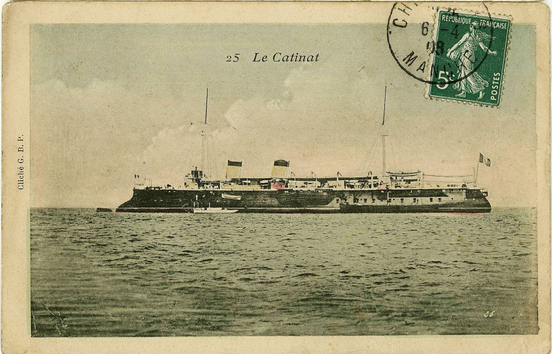 Carte postale ancienne Le Catinat, protected cruiser, 1896-1911 au Havre