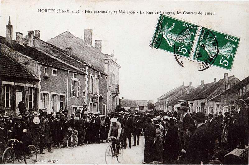 Carte postale ancienne Hortes 1906 course vélo 72831 à Prats-de-Mollo-la-Preste