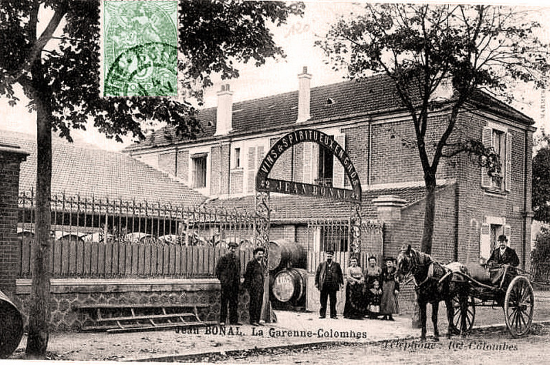 Carte postale ancienne Jean Bonal négociant en vin à La Garenne-Colombe à La Garenne-Colombes