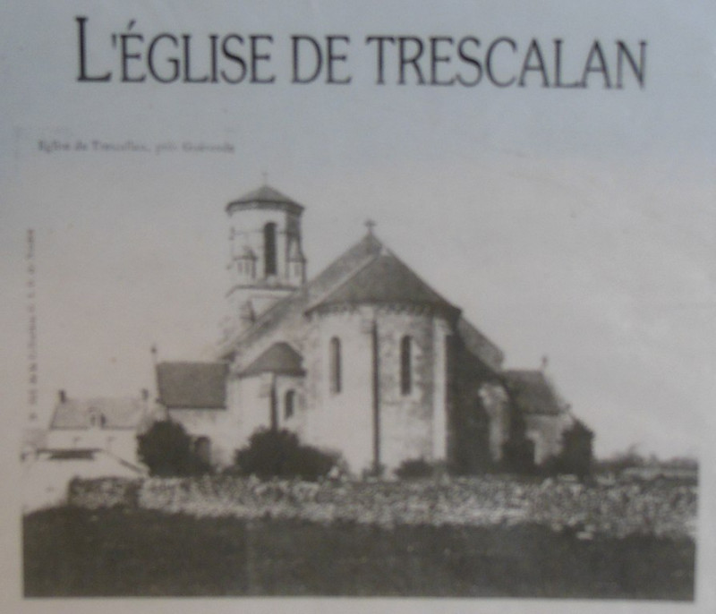 Carte postale ancienne Trescalan église ancien à La Turballe