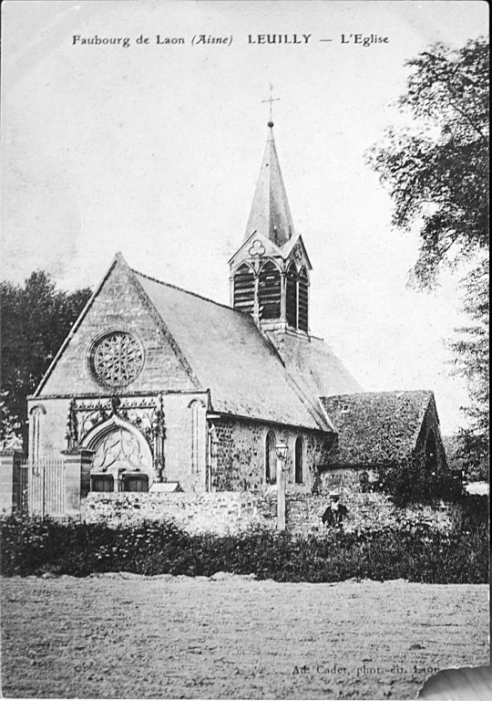 Carte postale ancienne Leuilly église 99810 à Laon