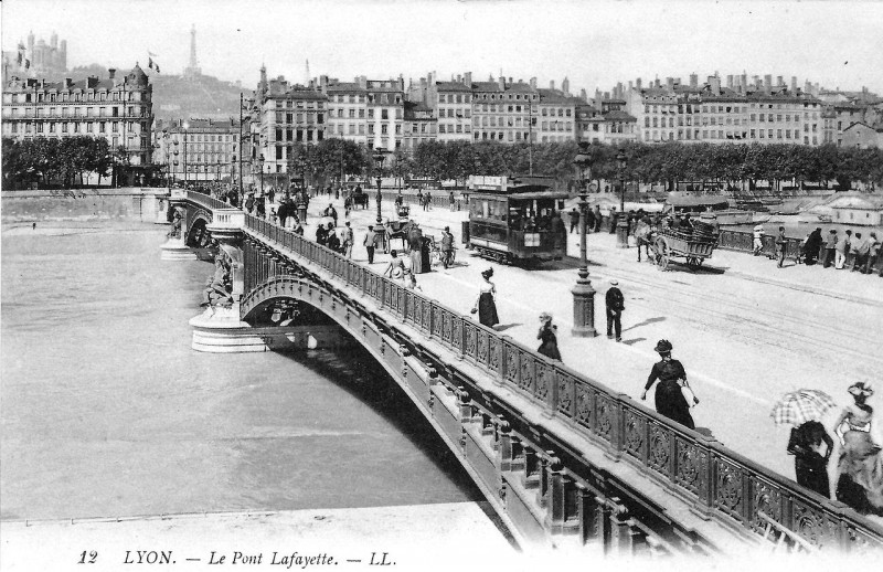 Carte postale ancienne Le Pont Lafayette Lyon à Lyon