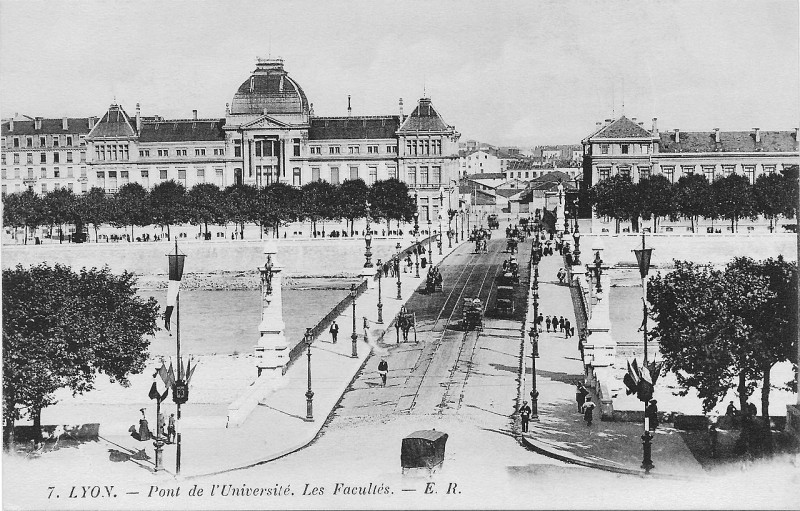 Carte postale ancienne Lyon Pont de l'université, Er postcard à Lyon