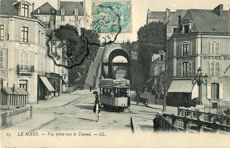 Carte postale ancienne Ll 63 - Le Mans - Vue prise vers le Tunnel au Mans