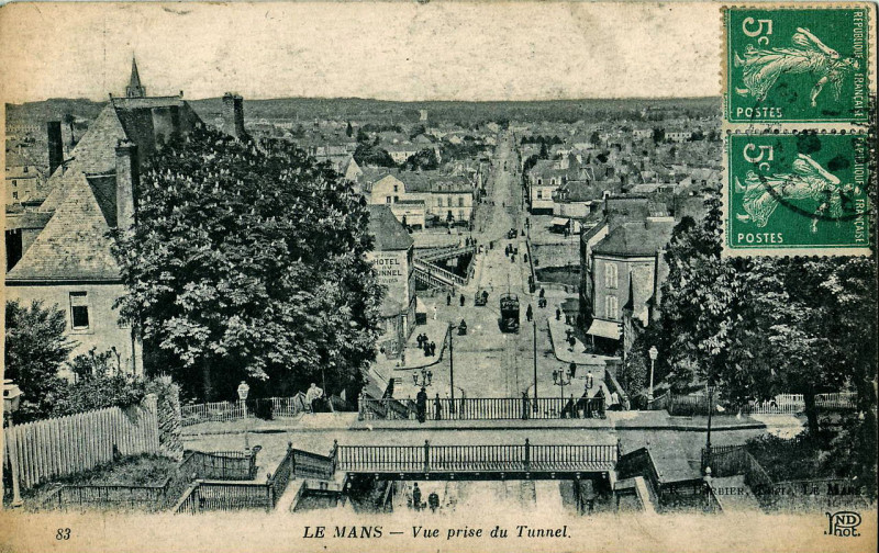 Carte postale ancienne Nd 83 Barbier - Le Mans - Vue prise du Tunnel au Mans