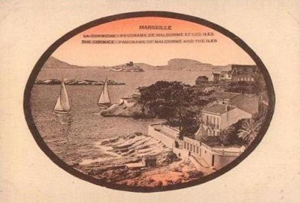 Carte postale ancienne 13-Marseille-Corniche bord de mer-vers 1890 à Marseille