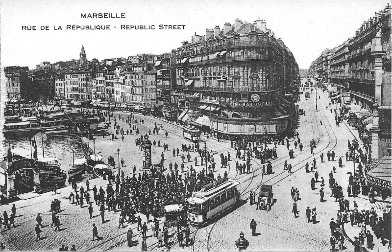 Carte postale ancienne Marseille Rue Republique old à Marseille