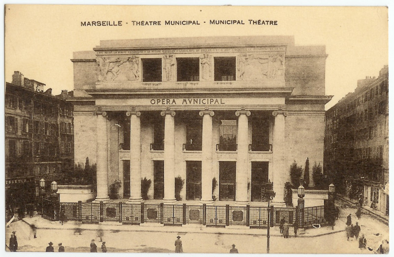 Carte postale ancienne Opéra Municipal de Marseille à Marseille