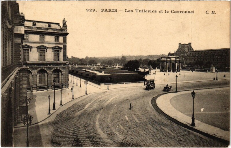 Carte postale ancienne Paris 1e Les Tuileries et le Carrousel à Paris 1er