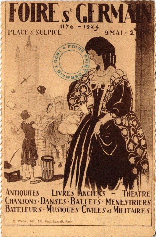 Carte postale ancienne Paris 6e Foire Saint-germain à Paris 6e
