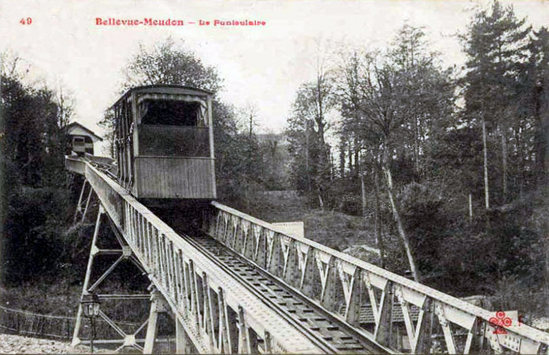 Carte postale ancienne Bellevue-Meudon - Le funiculaire
