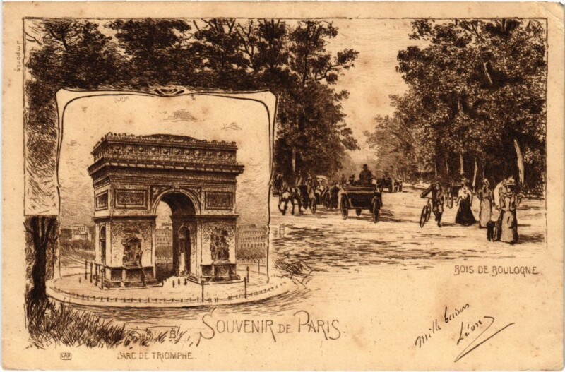 Carte postale ancienne Souvenir de Paris Litho