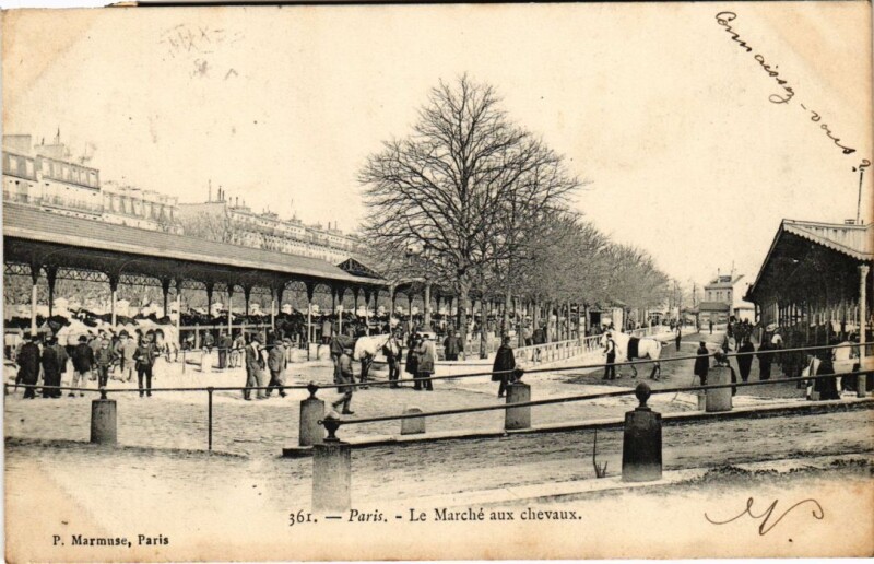 Carte postale ancienne Le Marché aux chevaux à Paris 13e