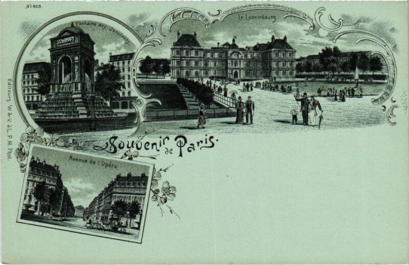 Carte postale ancienne Souvenir de Paris Litho