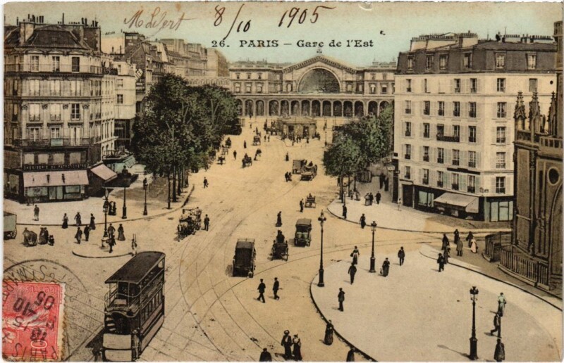 Carte postale ancienne Paris 10e Gare de l'Est à Paris 10e