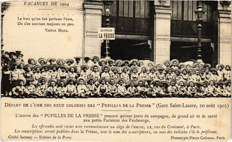 Carte postale ancienne Paris 8e gare Saint-Lazare Vacances de 1904 à Paris 8e