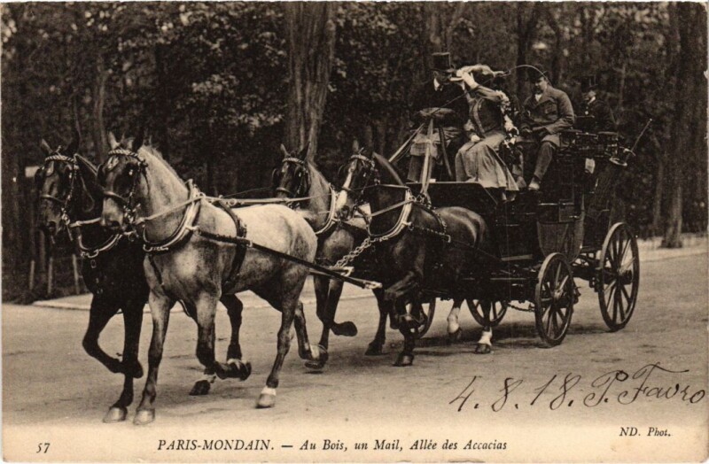Carte postale ancienne Au Bois, un Mail, Allée des Accacias à Paris 16e