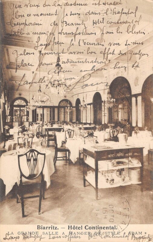 Carte postale ancienne Biarritz Hotel Continental à Biarritz